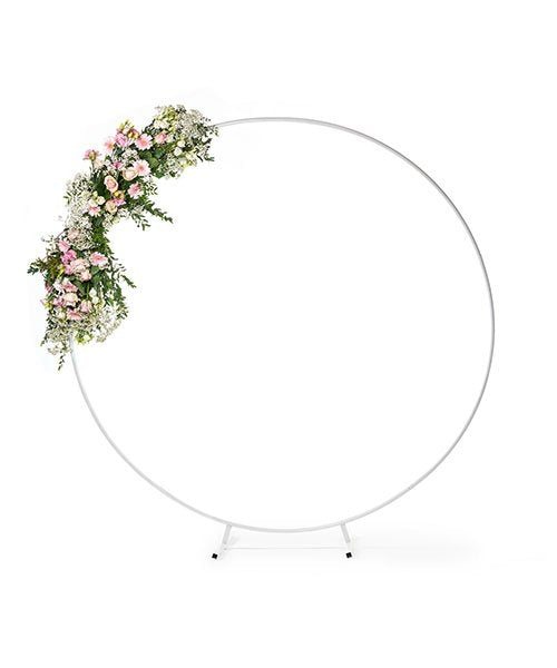 Arche Ronde Blanche “Élégance” – Structure Florale pour Mariage, Photobooth et Décoration d’Événement