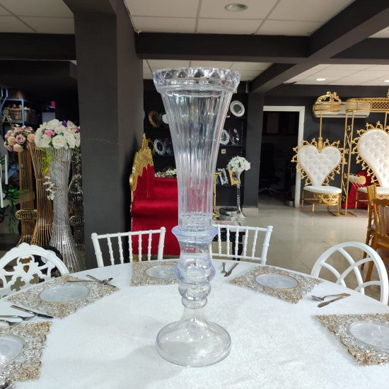 Centre de Table Vase Transparent – Grand Vase Élégant pour Mariage et Réception
