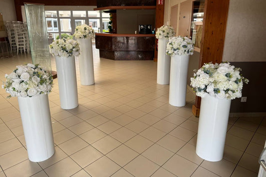 Ensemble de 3 colonnes + 3 boules florales